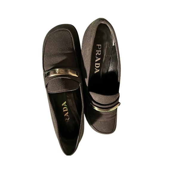 Prada Black Loafers Womens Size 36 (6) - Picture 1 of 7